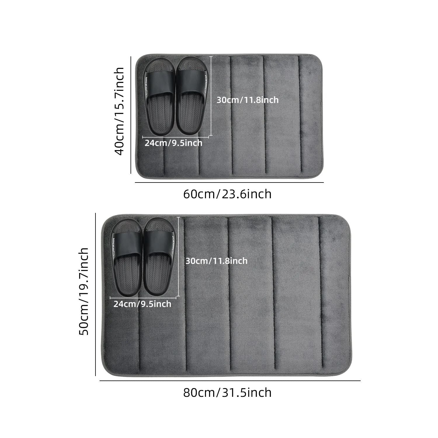 Bathroom Coral Velvet Anti Skid Mat With Quick Dry Water Absorption 2