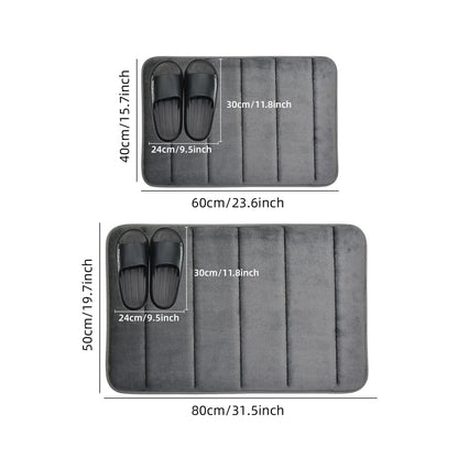 Bathroom Coral Velvet Anti Skid Mat With Quick Dry Water Absorption 2