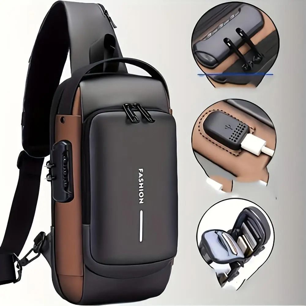 Mens Anti Theft Chest Bag With Durable Oxford Fabric For Motorcycle And Casual Wear 1