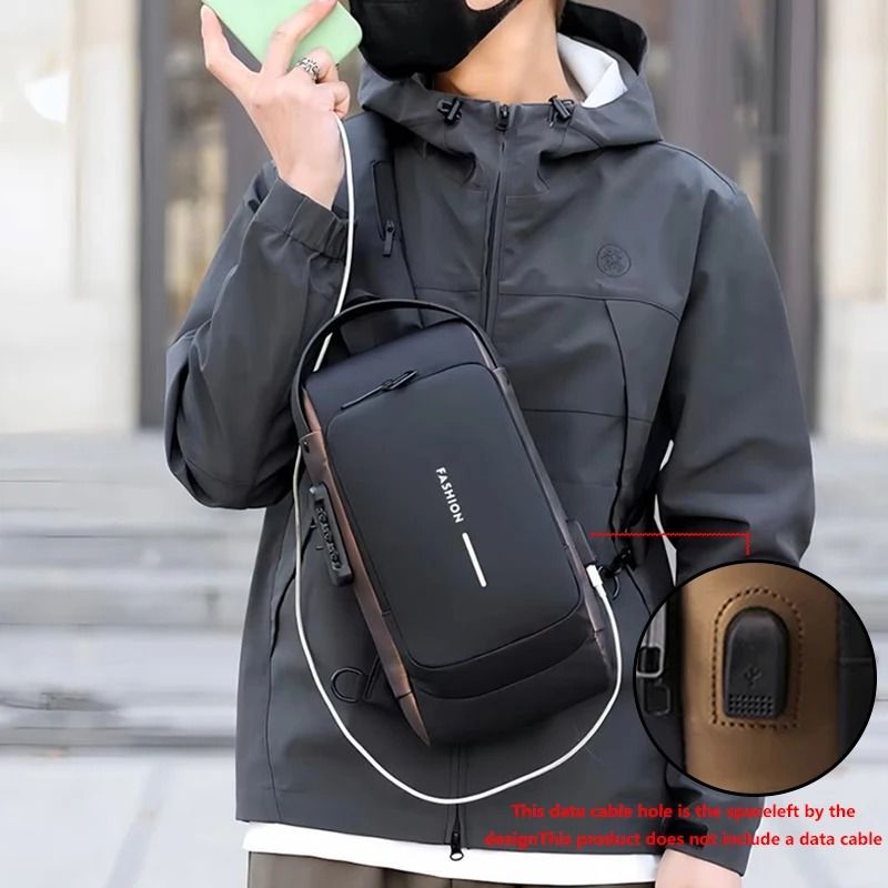 Mens Anti Theft Chest Bag With Durable Oxford Fabric For Motorcycle And Casual Wear 2