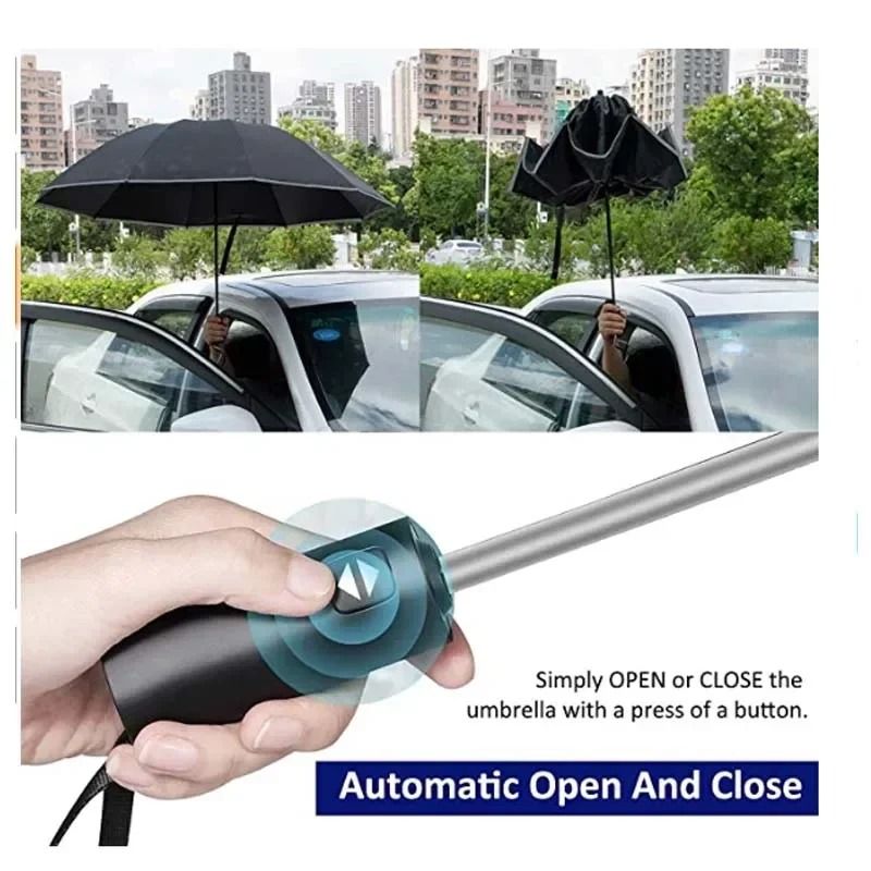 Automatic Reverse Folding Umbrella With Windproof And UV Protection 4