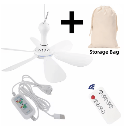 Silent USB Ceiling Fan With Remote Control 6 Blade Hanging Canopy Fan 6