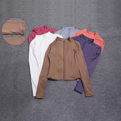 Women Sport Jacket Long Sleeve Fitness Shirt