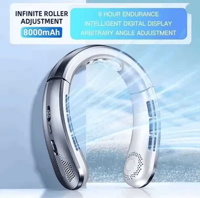 Xiaomi Neck Fan Portable Bladeless 8000mAh Rechargeable Air Cooler With LED Display 4