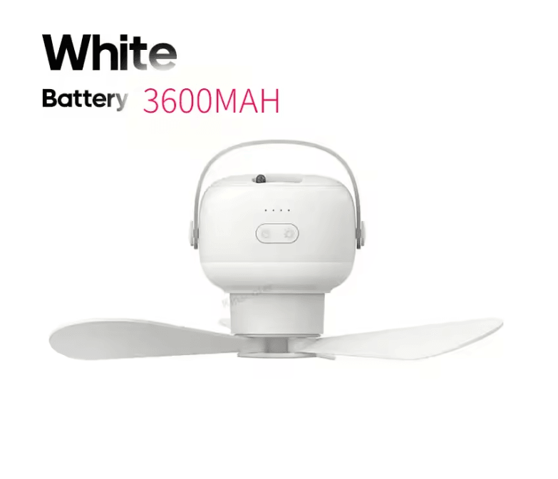 Portable Ceiling Fan Rechargeable Camping Tent Fan With Remote Control And LED Light 2