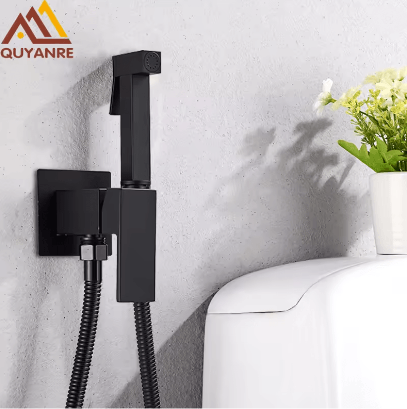Matte Black Bidet Faucet Solid Brass Hot and Cold Water Mixer Tap
