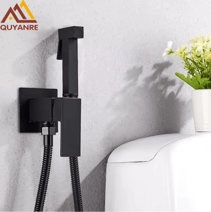 Matte Black Bidet Faucet Solid Brass Hot and Cold Water Mixer Tap