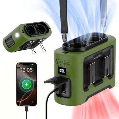 Portable Waist Fan 14500mAh Rechargeable Cooling Fan With Dual Airflow Outlets And Power Bank Funct 4