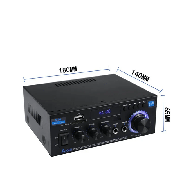 AK45 HiFi Bluetooth Audio Amplifier Stereo Power Amp For Home And Car Speakers 3