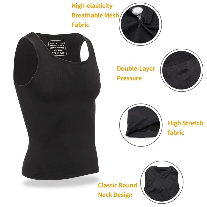 Mens Compression Shapewear Undershirt 4