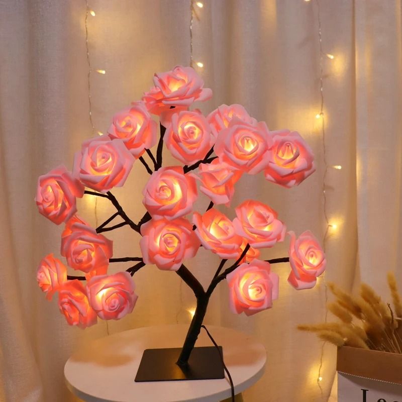 LED Rose Tree Night Lamp With USB Power 1