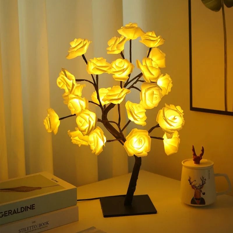 LED Rose Tree Night Lamp With USB Power 3