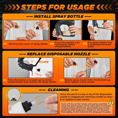 Electric Cordless Car And Cabinet Paint Sprayer Handheld Portable Spray Gun 5