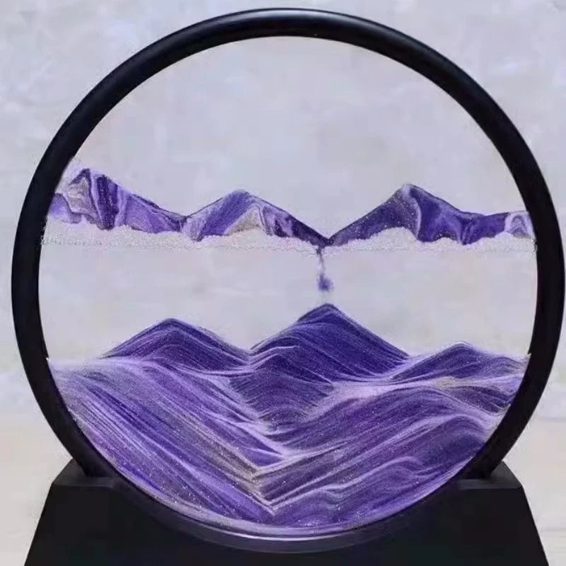 3D Quicksand Motion Hourglass Sand Art In Round Glass  Deep Sea Sandscape Decor 13
