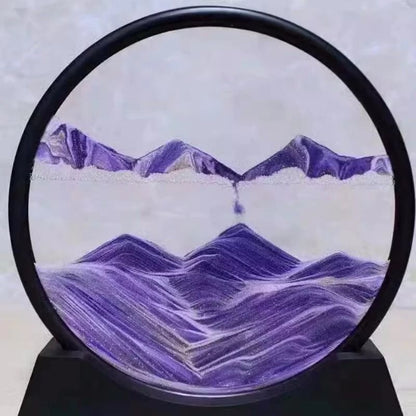 3D Quicksand Motion Hourglass Sand Art In Round Glass  Deep Sea Sandscape Decor 13