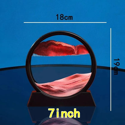 3D Quicksand Motion Hourglass Sand Art In Round Glass  Deep Sea Sandscape Decor 8