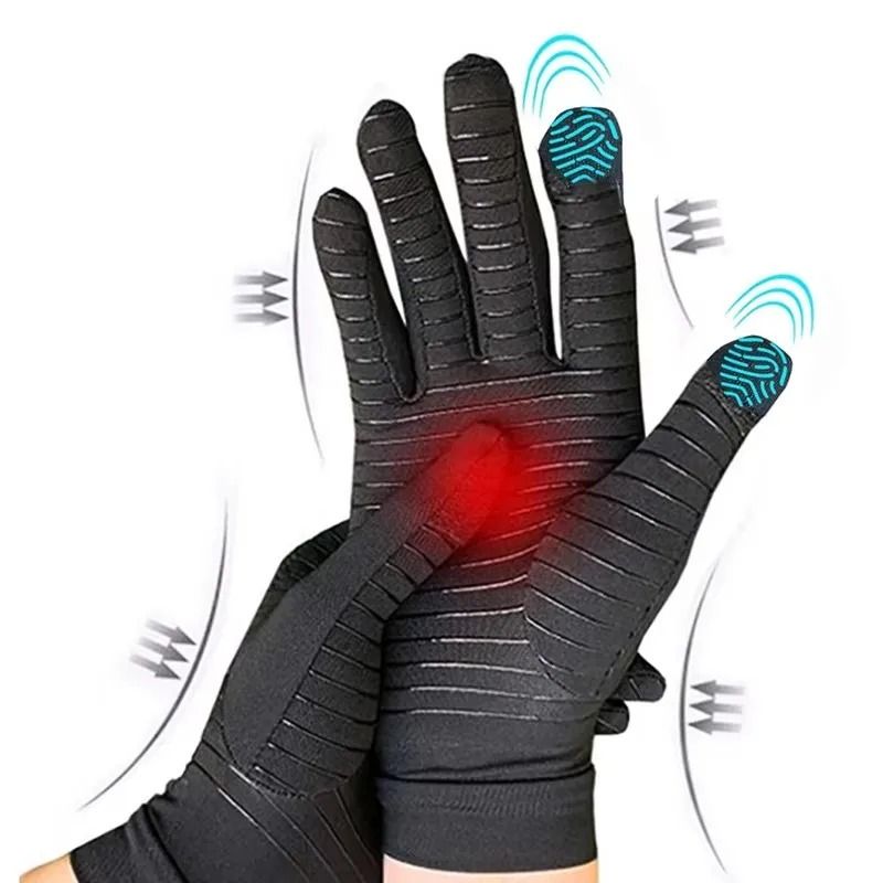 Compression Arthritis Gloves With Copper Fiber Half Finger Design 11