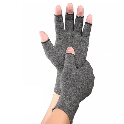 Compression Arthritis Gloves With Copper Fiber Half Finger Design 6