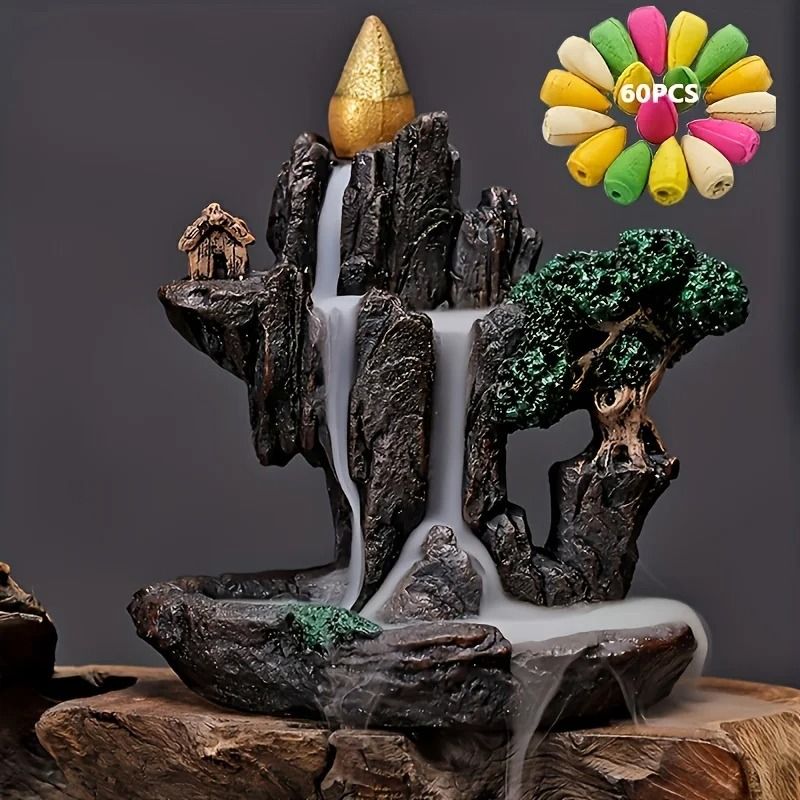 Waterfall Reflux Incense Burner With 60 Cones