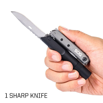 SOG Baton Q2 4in1 EDC Pen Multitool With Flashlight Knife And Screwdriver 3