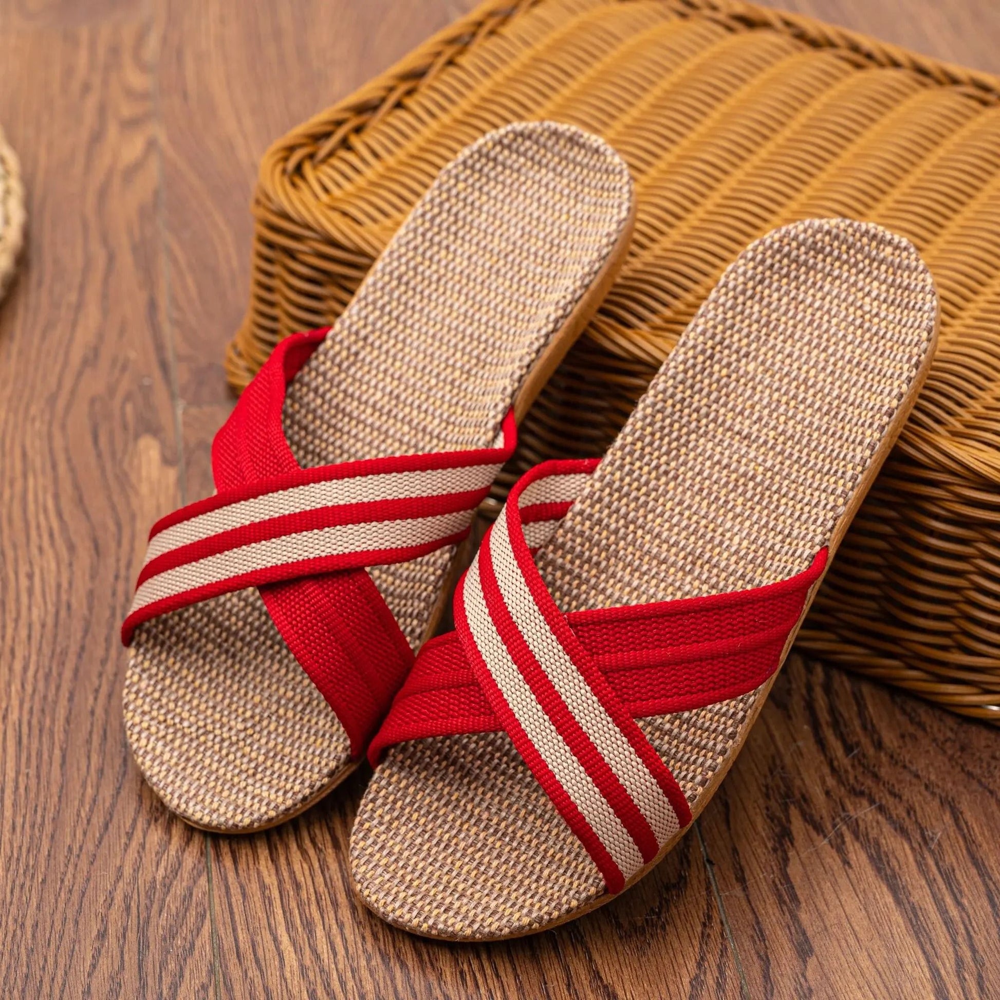 Plus Size Linen Flat Sandals For Women 5