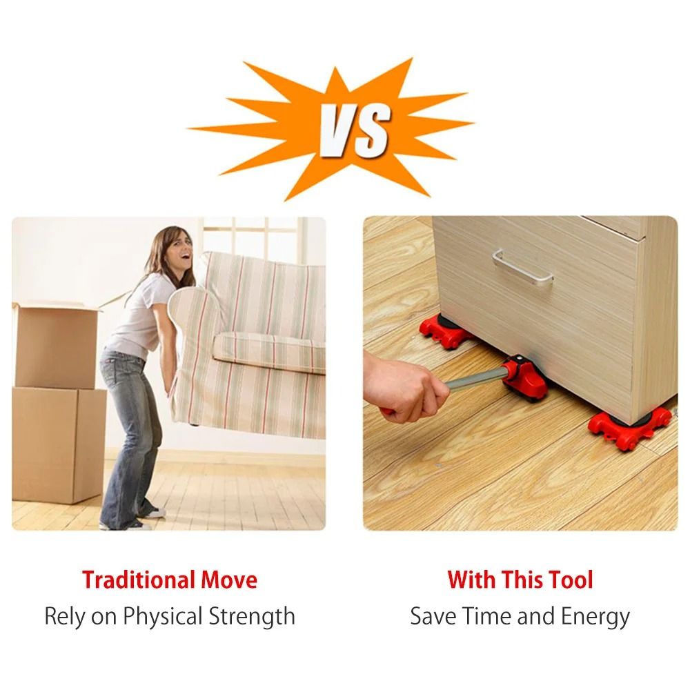 Heavy Duty Furniture Lifter And Mover Set With 4 Roller Pads 2