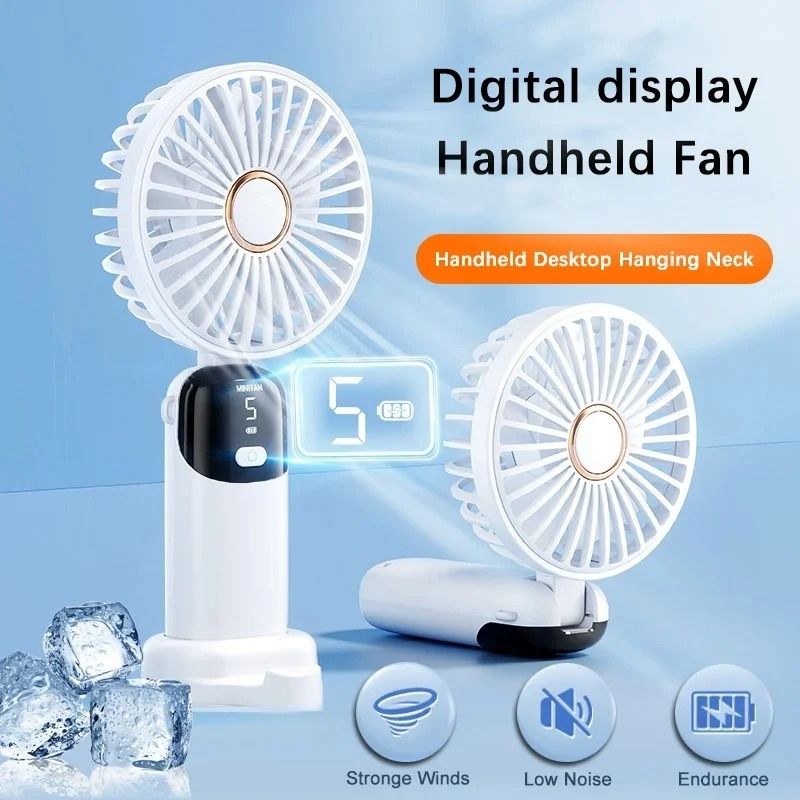 Portable Rechargeable Neck Fan Mini Air Conditioner With 5 Speeds