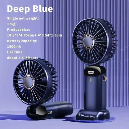 Portable Rechargeable Neck Fan Mini Air Conditioner With 5 Speeds 12
