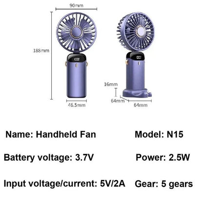 Portable Rechargeable Neck Fan Mini Air Conditioner With 5 Speeds 6