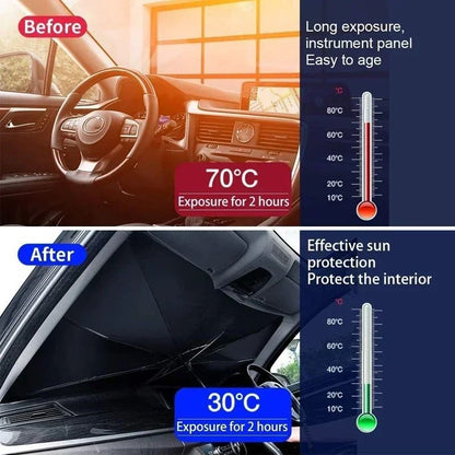 Foldable Car Windshield Sunshade Umbrella For Heat And UV Protection 1