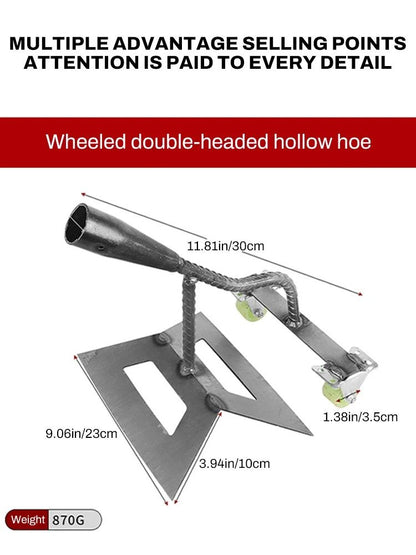 Manual Push Dual Head Wheeled Garden Hoe Weeder With Manganese Steel Blades 6