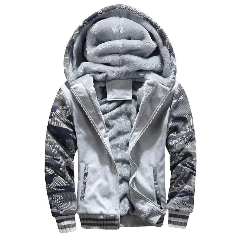 Mens Camouflage Winter Jacket With Fleece Lining And Hood 11