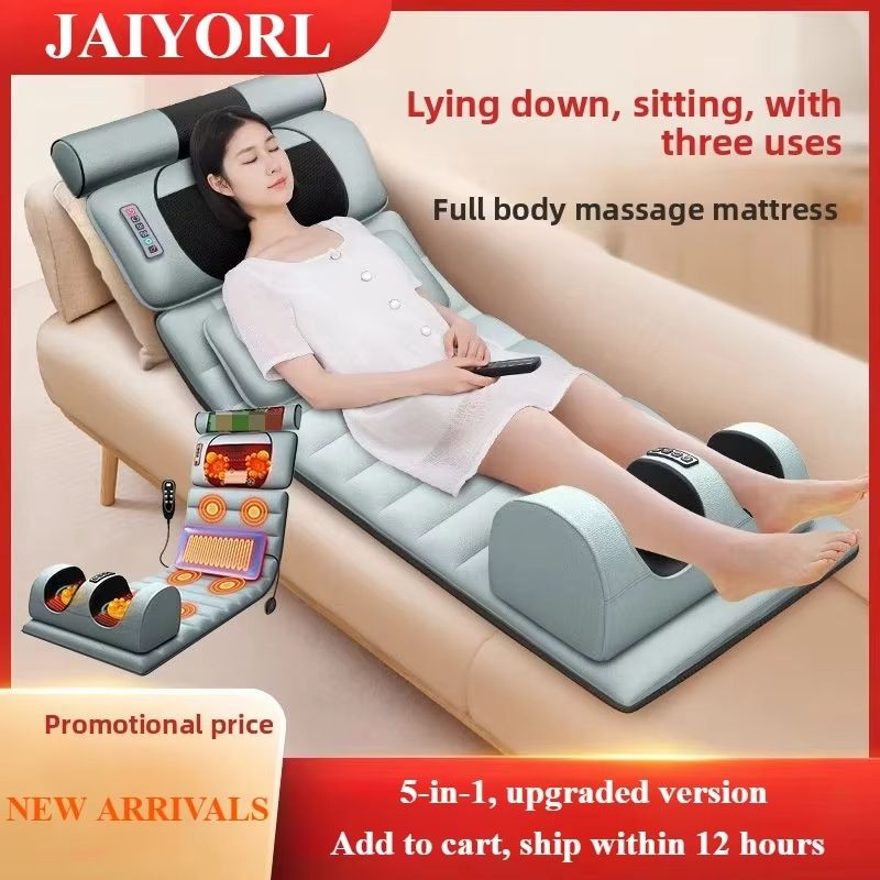 Electric Full Body Massage Mattress with Heat – Airbag Cushion for Back, Neck, Shoulder, and Waist Relaxation