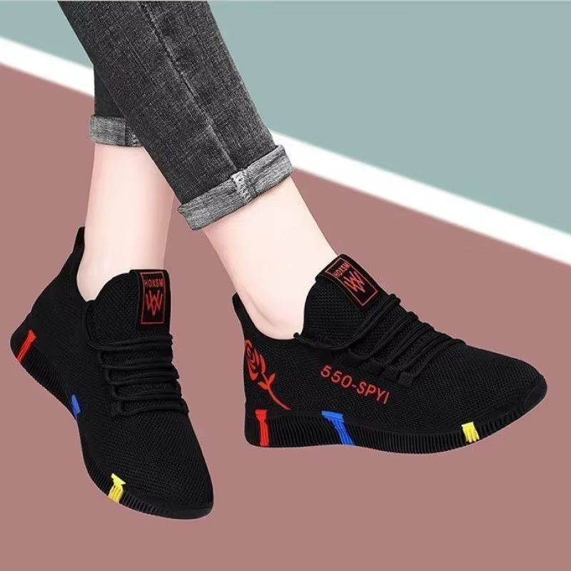 2024 Womens Vulcanized Sneakers  Lightweight Mesh Casual Shoes With Platform Sole 3