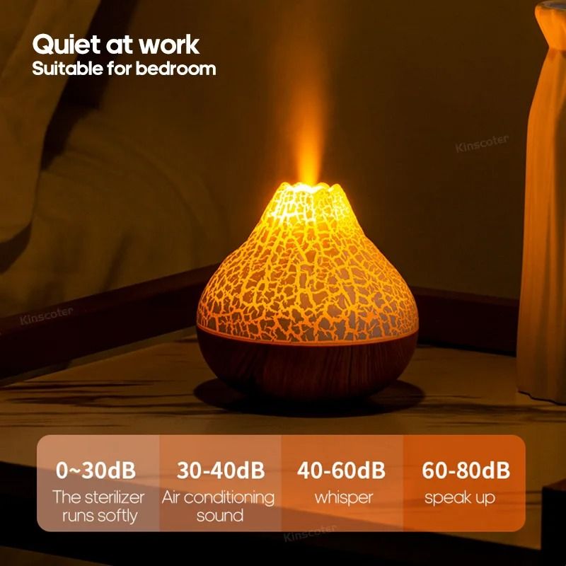 300ml Volcano Air Humidifier With Colorful Night Light And USB Diffuser 1