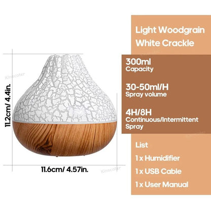 300ml Volcano Air Humidifier With Colorful Night Light And USB Diffuser 5