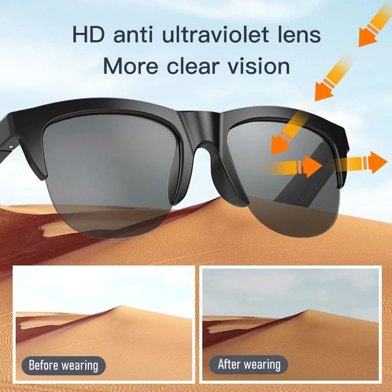 Touch Control Bluetooth Glasses With Bone Conduction And Wireless Headphones 3