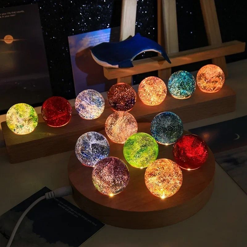 Fantasy Colorful Glass Star Ball Cosmic Planet Decoration