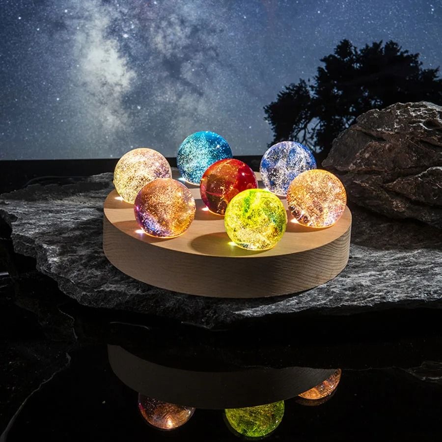 Fantasy Colorful Glass Star Ball Cosmic Planet Decoration 7