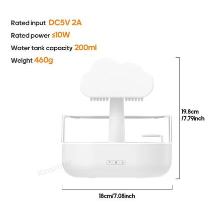 Zen Rain Cloud Aroma Diffuser And Air Humidifier With Raindrop Effect 7