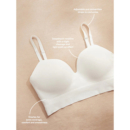 Plus Size Womens Sexy Body Shaping Fixed Cup Bra, Traceless Supporting Underwear, Comfortable Wireless Gather Up Bra
