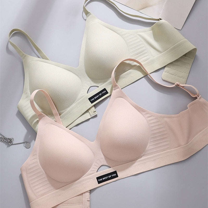Sports Soft Support Jelly Strip Bra For Women, No Running Cup Markless Underwear, Comfortable Machine Washable Fixed Cup