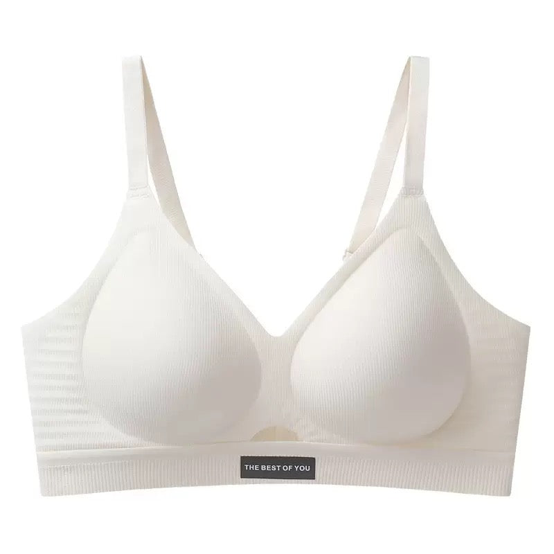 Sports Soft Support Jelly Strip Bra For Women, No Running Cup Markless Underwear, Comfortable Machine Washable Fixed Cup
