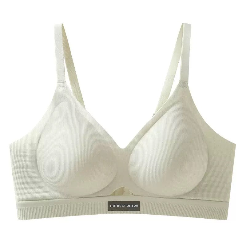 Sports Soft Support Jelly Strip Bra For Women, No Running Cup Markless Underwear, Comfortable Machine Washable Fixed Cup