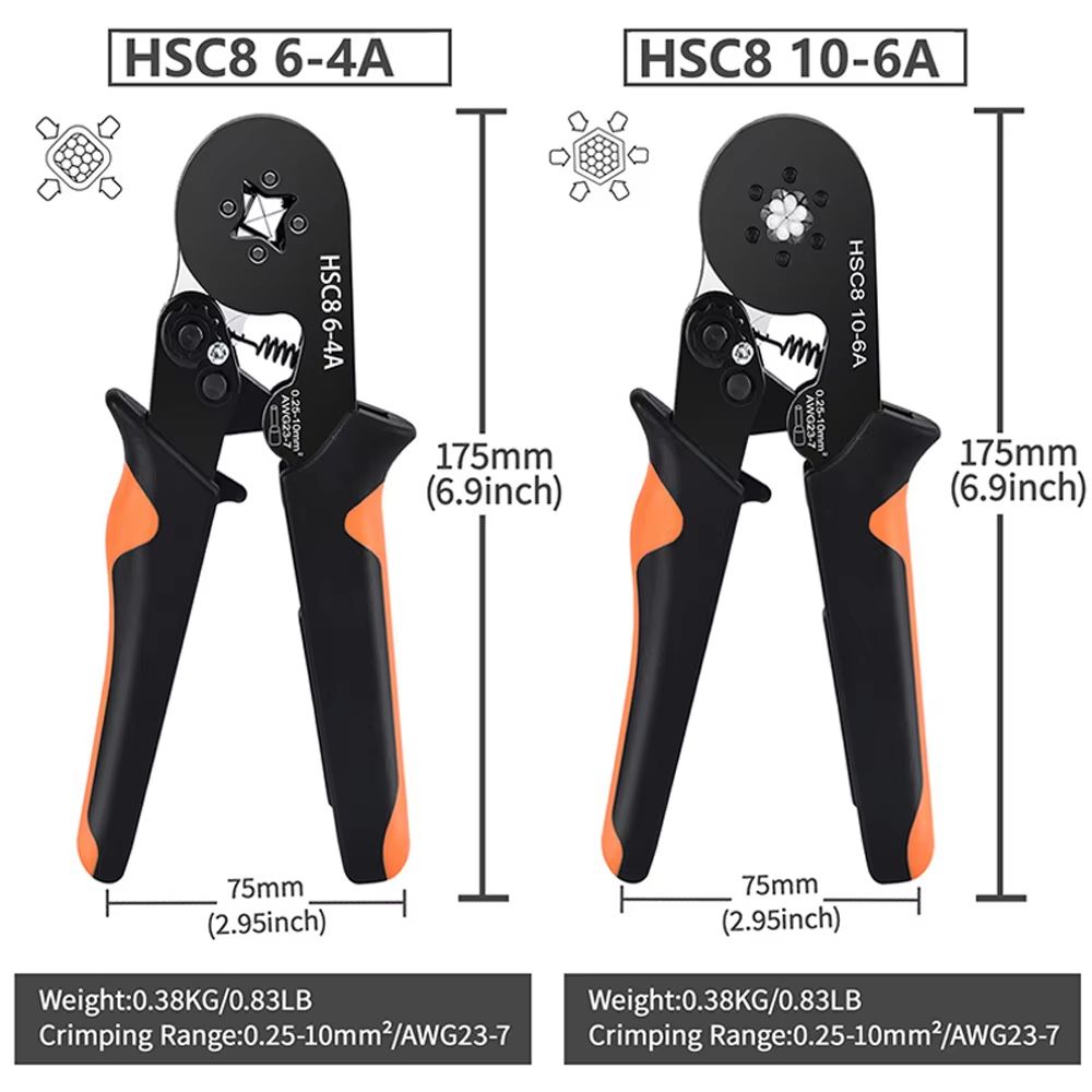 Hexagonal SelfAdjusting Ratchet Crimping Tool Kit With Ferrule Sleeves  Professional Wire Crimper 0 5