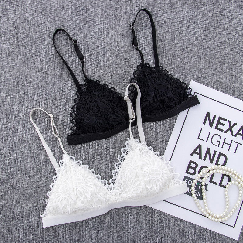Ultra Thin Sexy Brassiere Womens Wire Free Lace Bralette, Female Unpadded Lingerie Lace Bra, Comfortable Girls Underwear