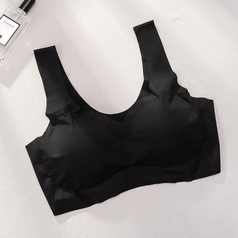 Women Ice Silk Bra Seamless Vest Bras, Push Up Underwear Lingerie, Sleep Top Padded Bralette Soutien Support