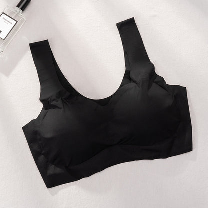Women Ice Silk Bra Seamless Vest Bras, Push Up Underwear Lingerie, Sleep Top Padded Bralette Soutien Support