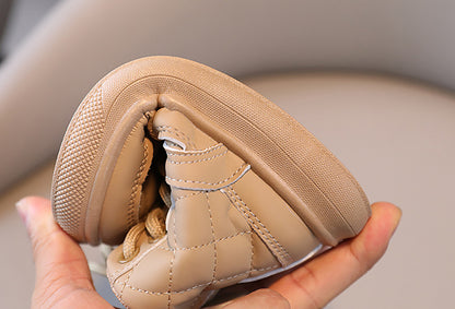Thick Warm Cotton Velvet Shoes For Kids, Autumn Winter Plush Boots For Children, Soft Soled Casual Snow Boots Girls Boys