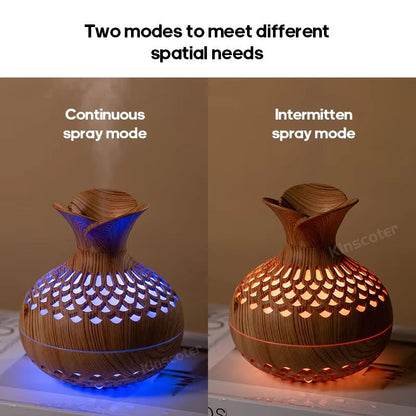 Wood Grain USB Humidifier  300ml Ultrasonic Aroma Diffuser And Cool Mist Air Freshener For Home Or  3